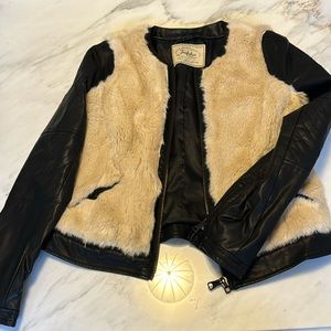 Zara faux leather and fur bomber jacket. Runs small. Great condition